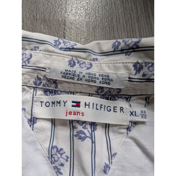 Tommy Hilfiger Womens L/XL Floral Striped Button-Up Shirt - Picture 5 of 9